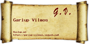 Gariup Vilmos névjegykártya
