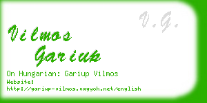 vilmos gariup business card
